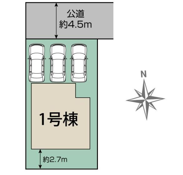平塚市寺田縄新築戸建て　１号棟の区画図|区画図「平塚市寺田縄新築戸建て　1号棟」