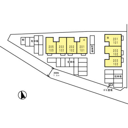 インター池田 A棟の区画図