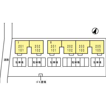 イストワールF Ⅱ棟の区画図
