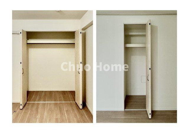 葛西パークサイドハイツの収納|居室にはクローゼットを完備し、自由度の高い家具の配置が叶うシンプルな空間です。お子様の成長と必要になる子供部屋を与えるにはぴったりの間取りですね。