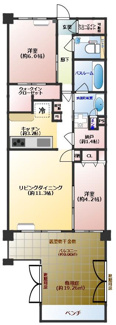 【間取り】 | アトラスシティ千歳烏山グランスイート風の棟