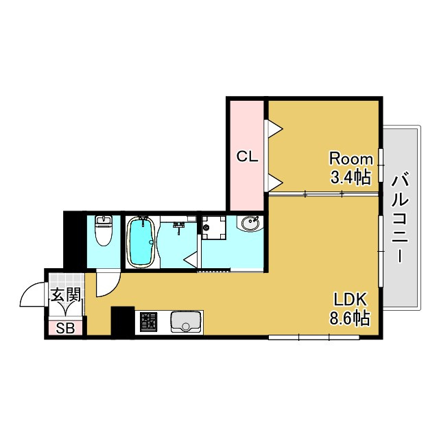 神戸市兵庫区永沢町４丁目の賃貸マンションの間取り