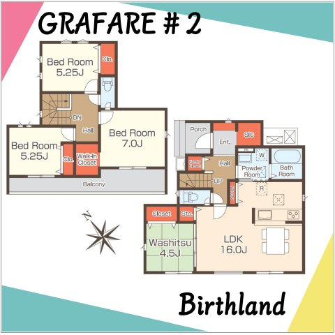福島市八島田字台畑【地震に強いオール電化】野田小・野田中の間取り|【4LDK】ウォークインクローゼットやファミリークロークetc…便利な収納豊富♪