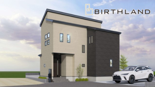 福島市八島田字台畑【地震に強いオール電化】野田小・野田中の外観パース|外観予想図