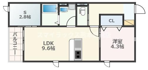 熊本市中央区渡鹿７丁目のアパートの間取り