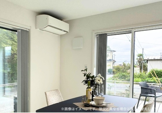 山形市みはらしの丘2丁目　新築の内装|エアコン2台付！LDKと主寝室にはエアコンを完備しています。