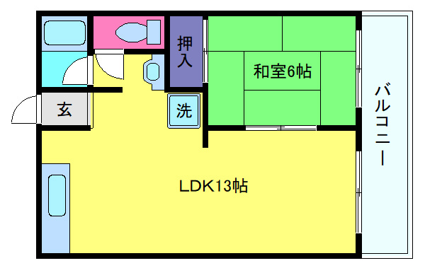 呉川町ハイツの間取り