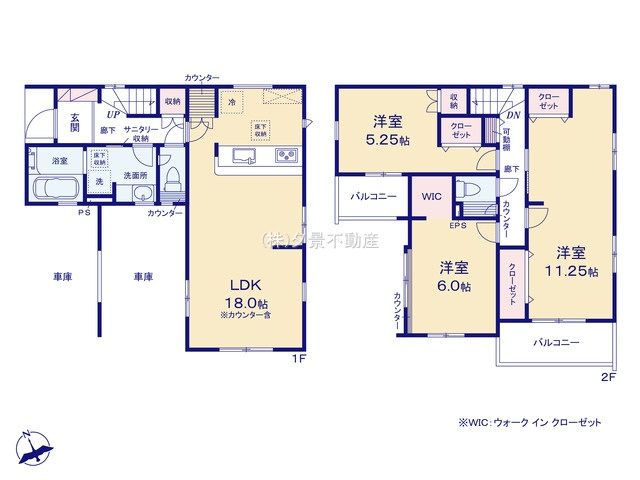 《仲介手数料無料》岩槻区大字岩槻5273-19(全1戸)新築一戸建てブルーミングガーデンの間取り