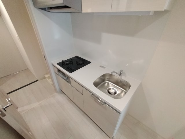 神戸市兵庫区浜崎通の賃貸マンションのキッチン|システムキッチン（ガス２口）
