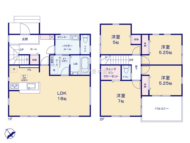 《仲介手数料無料》岩槻区大字南辻32新築一戸建てリーブルガーデンの間取り