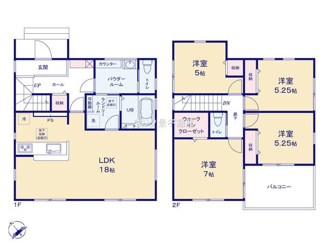 《仲介手数料無料》岩槻区大字南辻32新築一戸建てリーブルガーデンの間取り