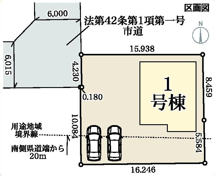 リーブルガーデンＳ前橋南町　１号棟の区画図|駐車場2台以上ご用意しています！
並列駐車なので、車の出し入れもしやすいですよ！