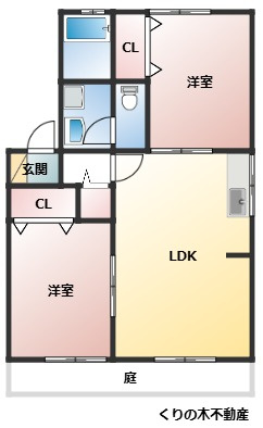 【間取り】 | 丸木ハイツ | 2LDKのお部屋です