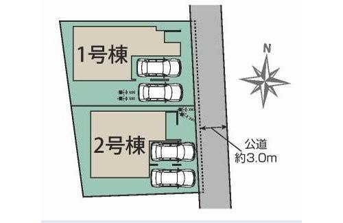 宇都宮市花房３丁目　1号棟の区画図|1号棟になります
