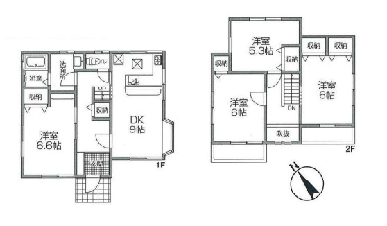 川越市中台南　中古戸建ての間取り