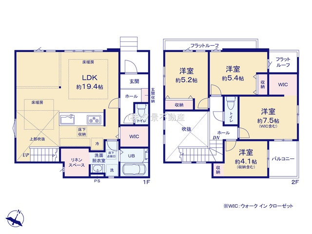 《仲介手数料無料》浦和区大原２丁目14-2(全1戸)新築一戸建てKEIAI GRACEの間取り