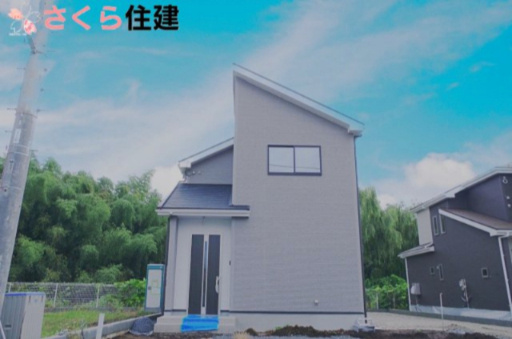 宇都宮市岩曽24-P1　2号棟の外観|2Fにも洗面所があり忙しい朝も便利。キッチンにはカッブポードやパントリーがありたくさん収納可能です◎