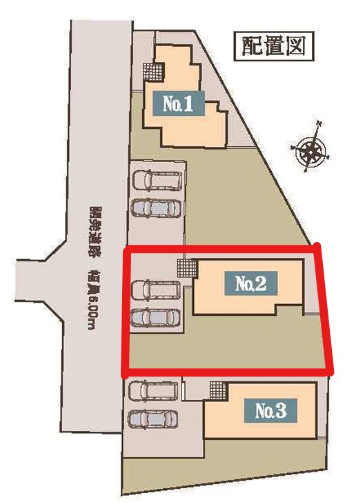 宇都宮市岩曽24-P1　2号棟の区画図|2号棟になります