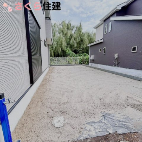 宇都宮市岩曽24-P1　2号棟の庭|お庭が広いので、家庭菜園やバーベキューも楽しめそうです。