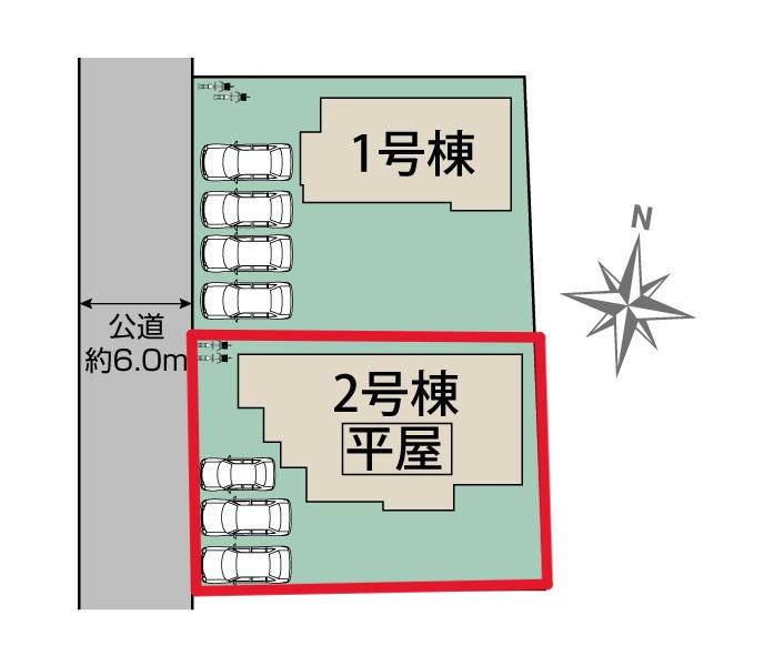 宇都宮市今宮2丁目　２号棟の区画図|２号棟！！
土地面積　253.62㎡　（76.72坪）