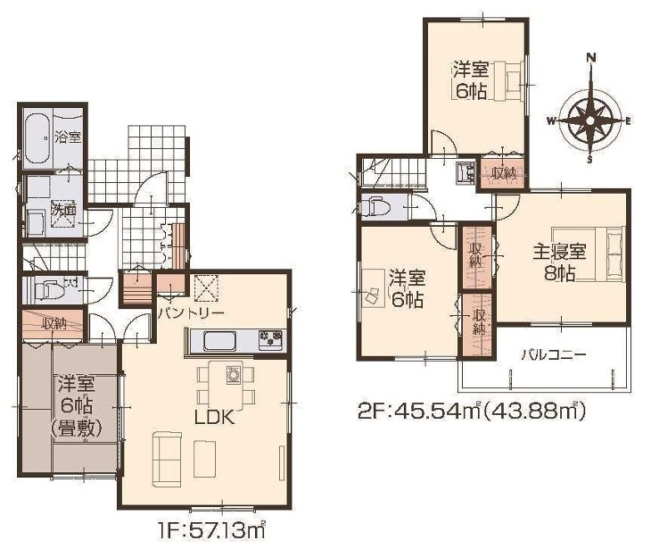 いろどりアイタウン宇都宮市野沢23-P1　12号棟の間取り