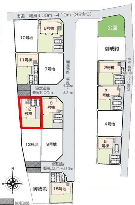 いろどりアイタウン宇都宮市野沢23-P1　12号棟の区画図|12号棟になります