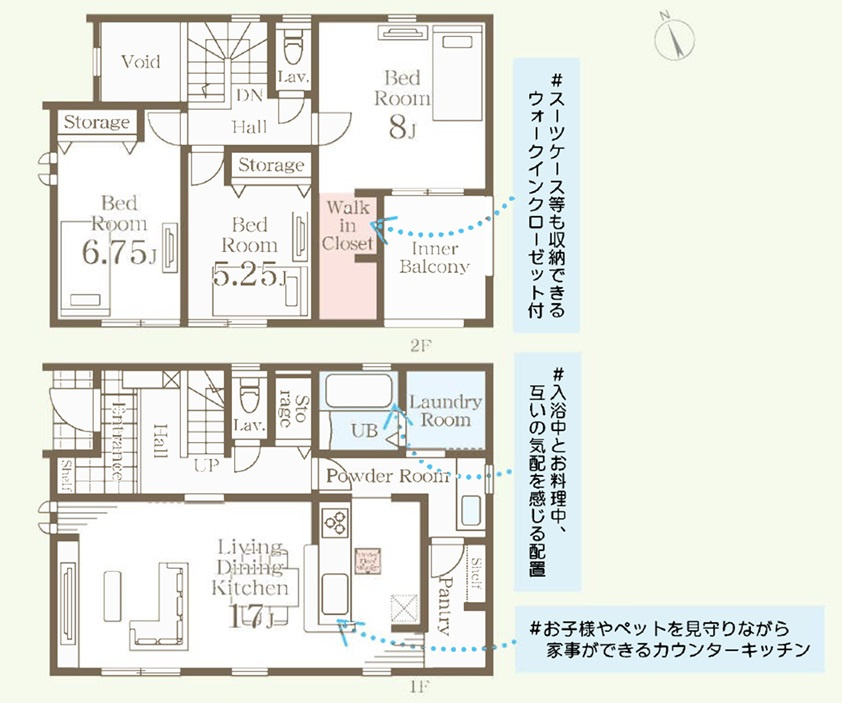 【Livele Garden】　小山市城西　第１　全1邸の間取り|〇3LDK〇
広々LDK17帖！
キッチンパントリー、ウォークインクローゼット付き♪