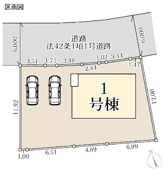 【Livele Garden】　小山市城西　第１　全1邸の区画図|カースペース並列2台駐車可