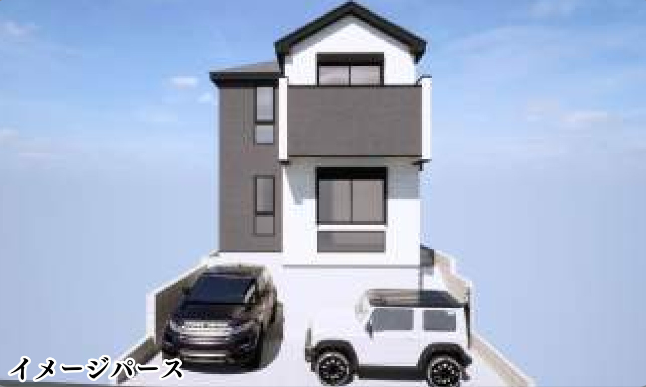 横浜市金沢区高舟台2丁目 新築戸建て【仲介手数料無料】カースペース2台の外観パース