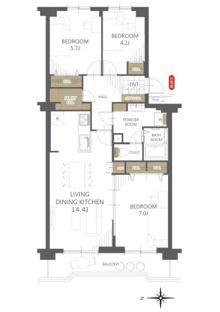 【間取り】コープ野村澄川第弐 