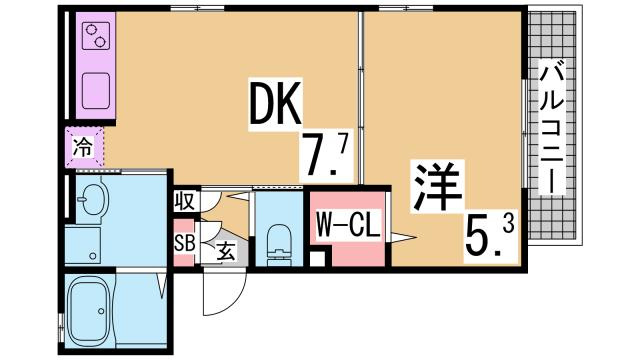 神戸市須磨区須磨寺町１丁目のアパートの間取り
