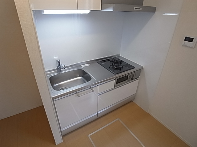 神戸市須磨区須磨寺町１丁目のアパートのキッチン|システムキッチン（ガス２口）