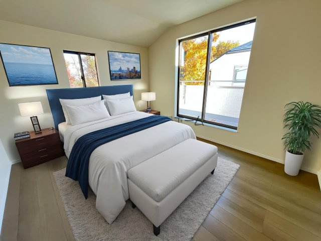 所沢市若狭4丁目・全3棟　新築一戸建　A号棟　～IDS工法～の寝室|洋室8帖（家具はCG画像での表示になります）