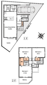 【間取り】 | 川越市南大塚2丁目　新築分譲　西武新宿線『南大塚駅』徒歩9分　【大東東小学区】