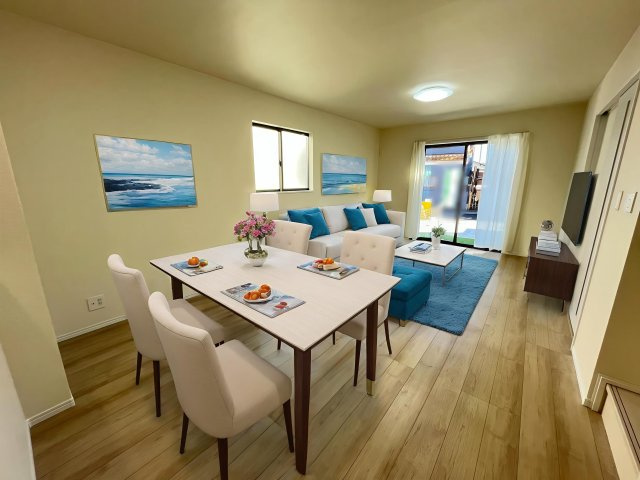 所沢市若狭4丁目・全3棟　新築一戸建　B号棟　～IDS工法～の居間・リビング|（家具はCG画像での表示になります）