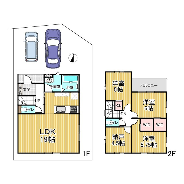 上賀茂北ノ原町 新築戸建 3期9号地の間取り