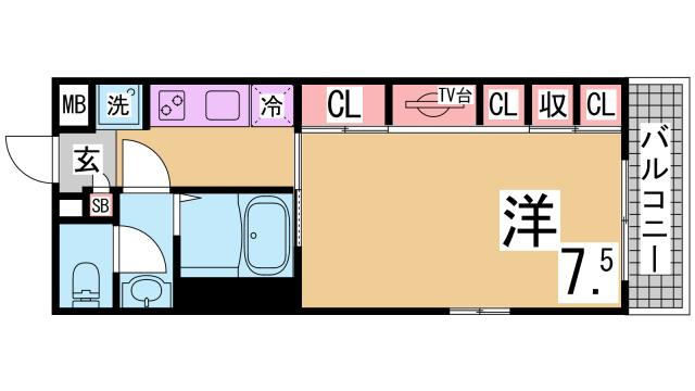 神戸市兵庫区駅南通３丁目の賃貸マンションの間取り