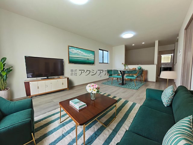 所沢市若狭4丁目・全3棟　新築一戸建　C号棟　～IDS工法～の居間・リビング|LDK18.2帖（家具はCG画像での表示になります）