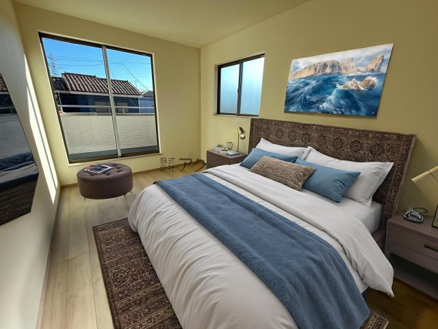 所沢市若狭4丁目・全3棟　新築一戸建　C号棟　～IDS工法～の寝室|洋室7.2帖（家具はCG画像での表示になります）