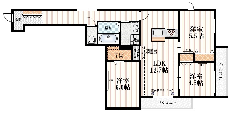 メゾン　ラ　グランメールの間取り