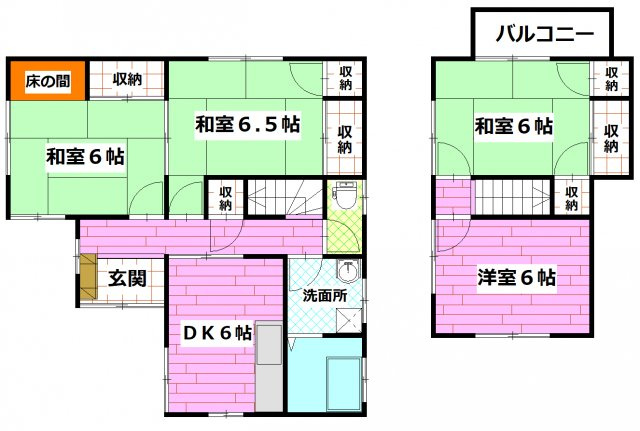 平谷戸建て（池田貸家）の間取り