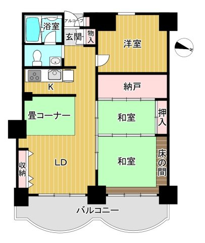 商談中　伊東シーサイドセンチュリー21の間取り|東向きの3SLDK