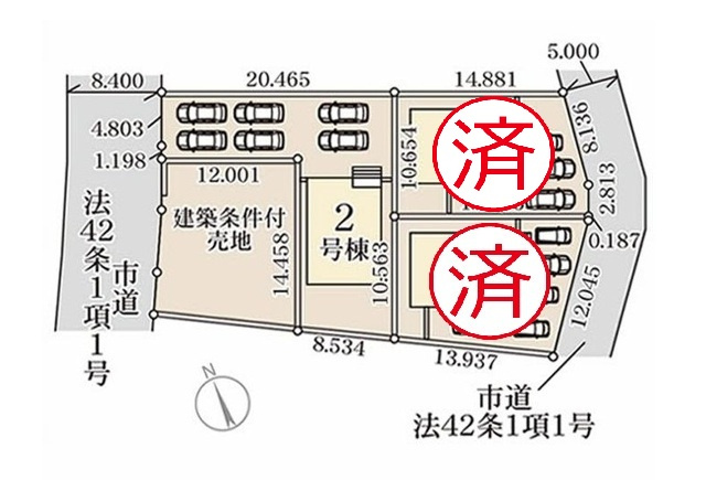第1取手市ゆめみ野　新築戸建　2号棟の区画図
