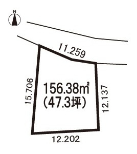 小牧市小木２丁目　売地の土地図|敷地面積47.3坪
