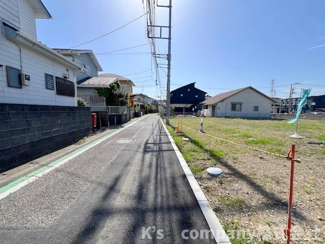 ■高座郡寒川町一之宮３丁目　建築条件なし　売地　区画2の前面道路含む現地写真|前面道路は交通量が少なく静かです◇