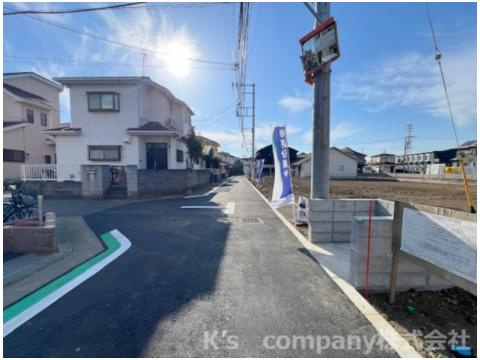 ■高座郡寒川町一之宮３丁目　建築条件なし　売地　区画4の前面道路含む現地写真|前面道路は交通量が少なく静かです◇