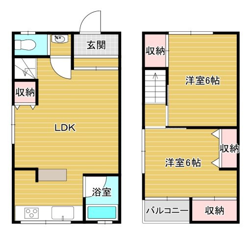 日置荘原寺町貸家の間取り