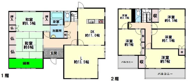 【間取り】 | 高砂市曽根町　中古戸建 | 6SLDKです。