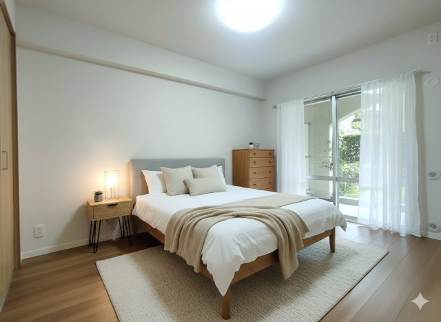 モアステージ吉川ライネスハイムＢ棟の洋室|シンプル設計でレイアウト自在。飽きない一室　※家具をCGで加工しており、家具付き販売ではございません。