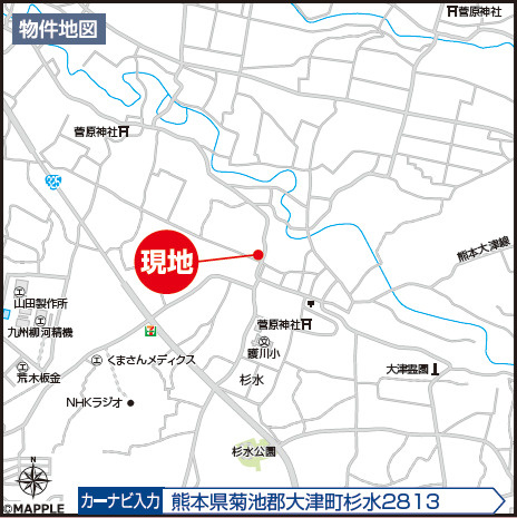 ハートフルタウン／大津町杉水／A号棟の地図